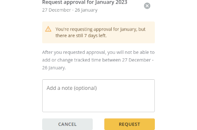 Configurable start of Monthly Approval